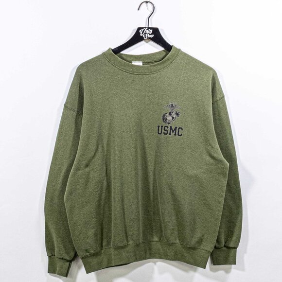 USMC United States Marines Crewneck Sweatshirt Made in USA Large Y2K - Picture 1 of 5